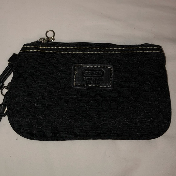 Coach Handbags - adorable black COACH wristlet in perfect condition